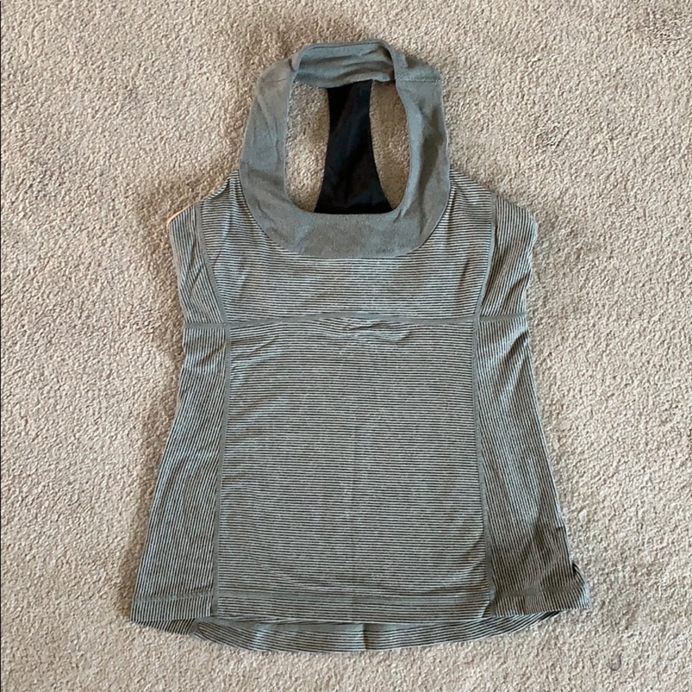 Lululemon Scoop Neck Tank - Grey Stripe - 8